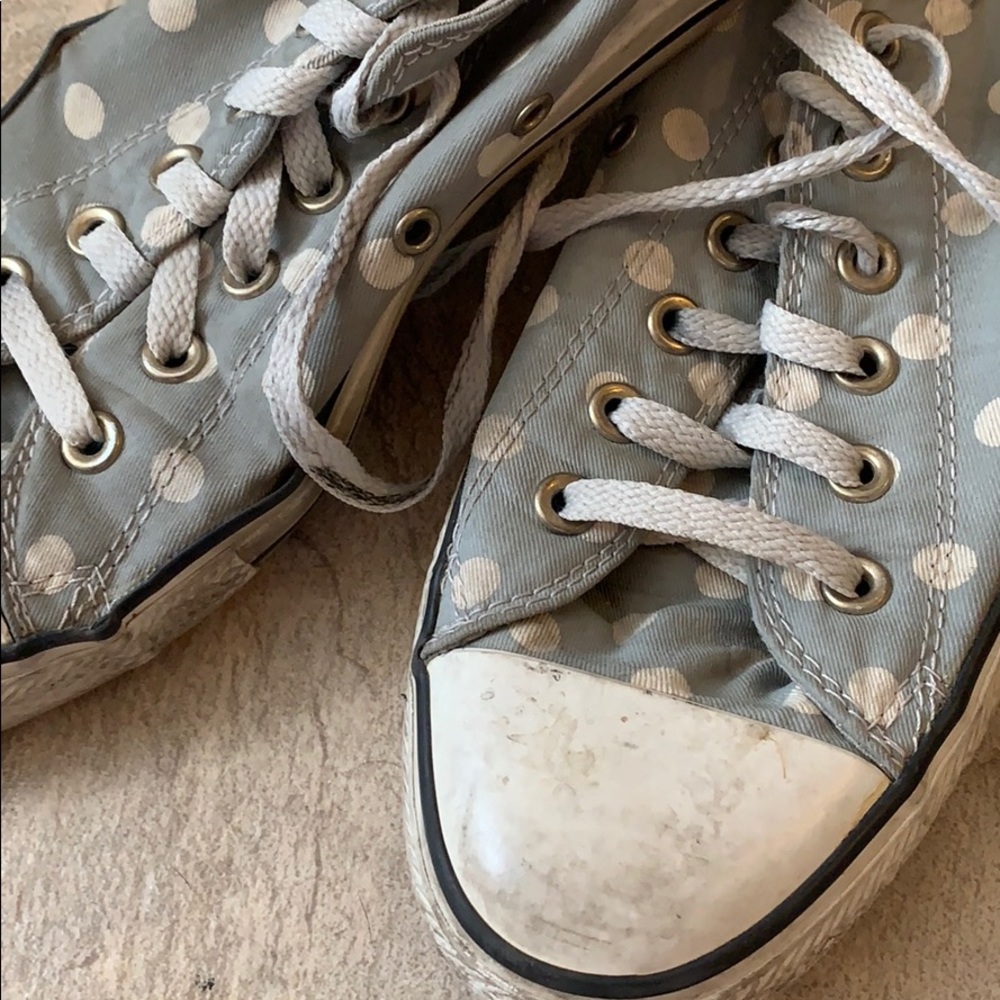 Converse All Stars Grey w/ white polka dots W10